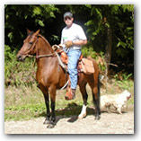 Gary Ebel with Aurora, a Paso Fino mare.